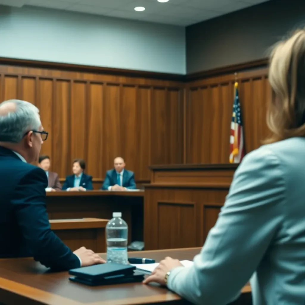 Courtroom representation of a SNAP fraud case investigation.