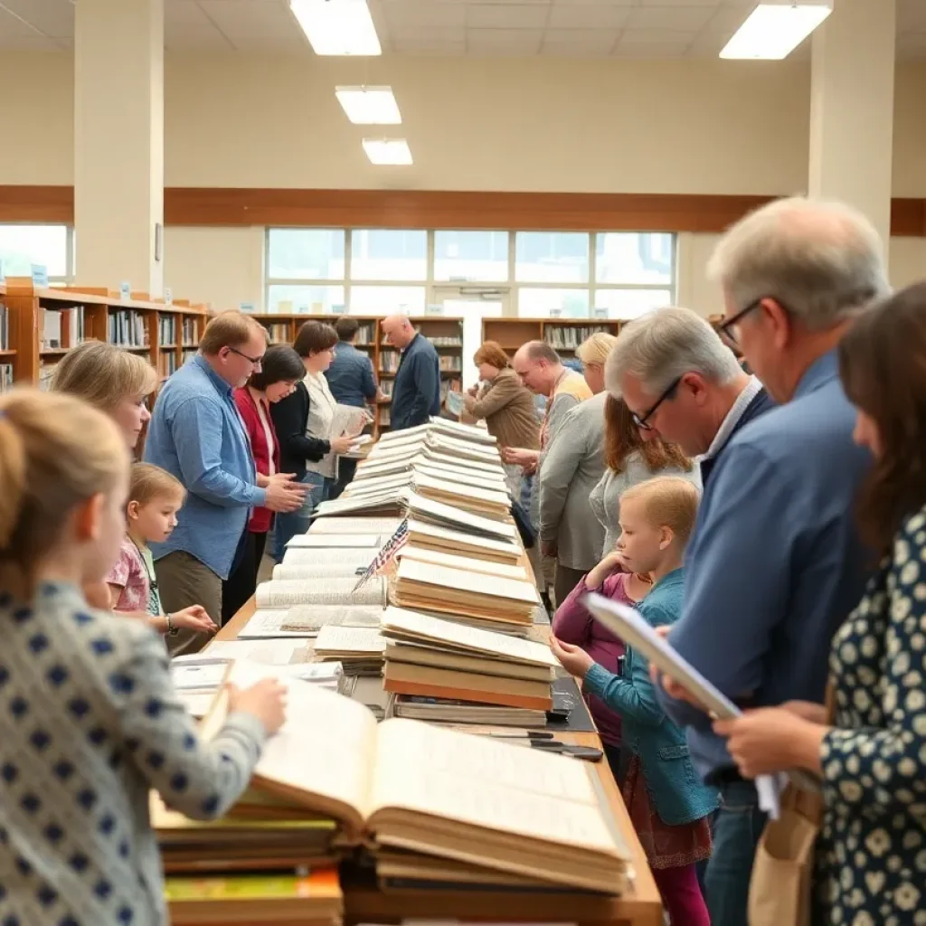 Community members participating in the genealogy fair at Starkville Public Library