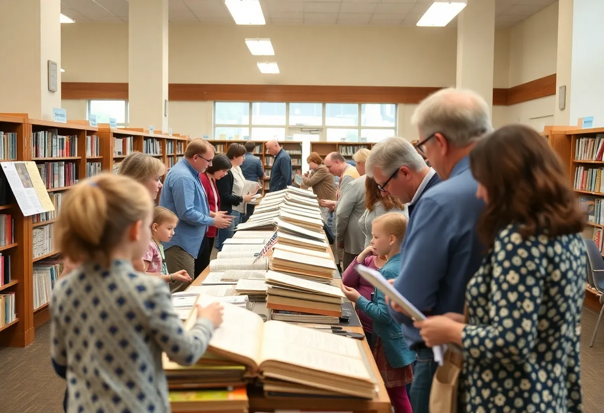 Community members participating in the genealogy fair at Starkville Public Library