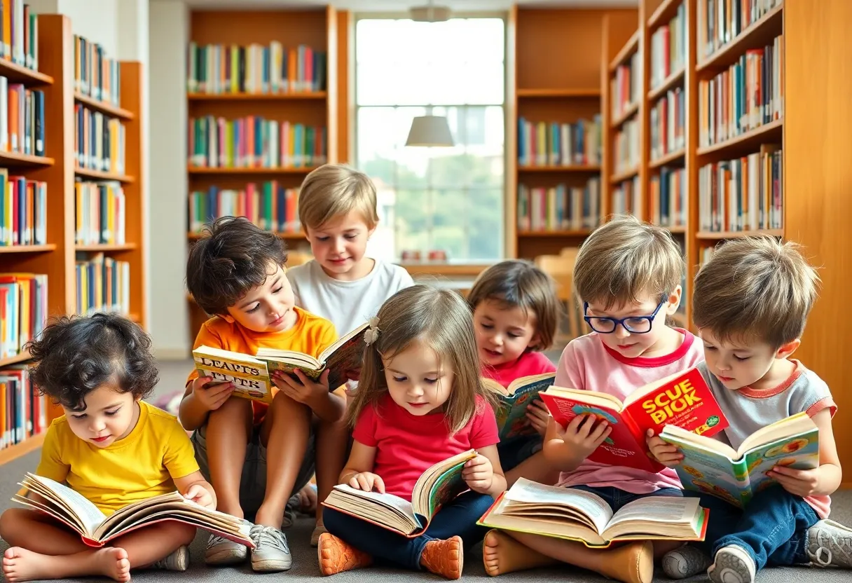 Children enjoying summer reading programs at a library