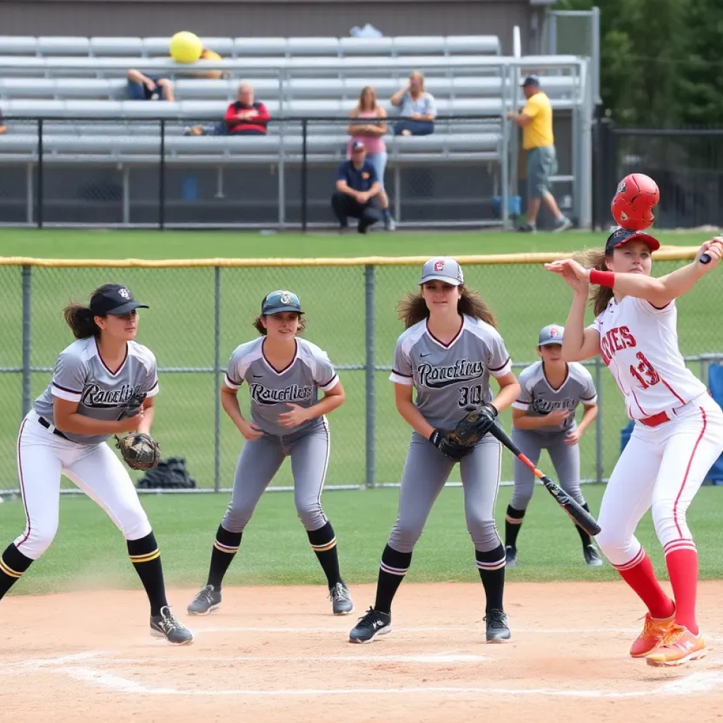 Texas Tech softball team celebrating their championship win