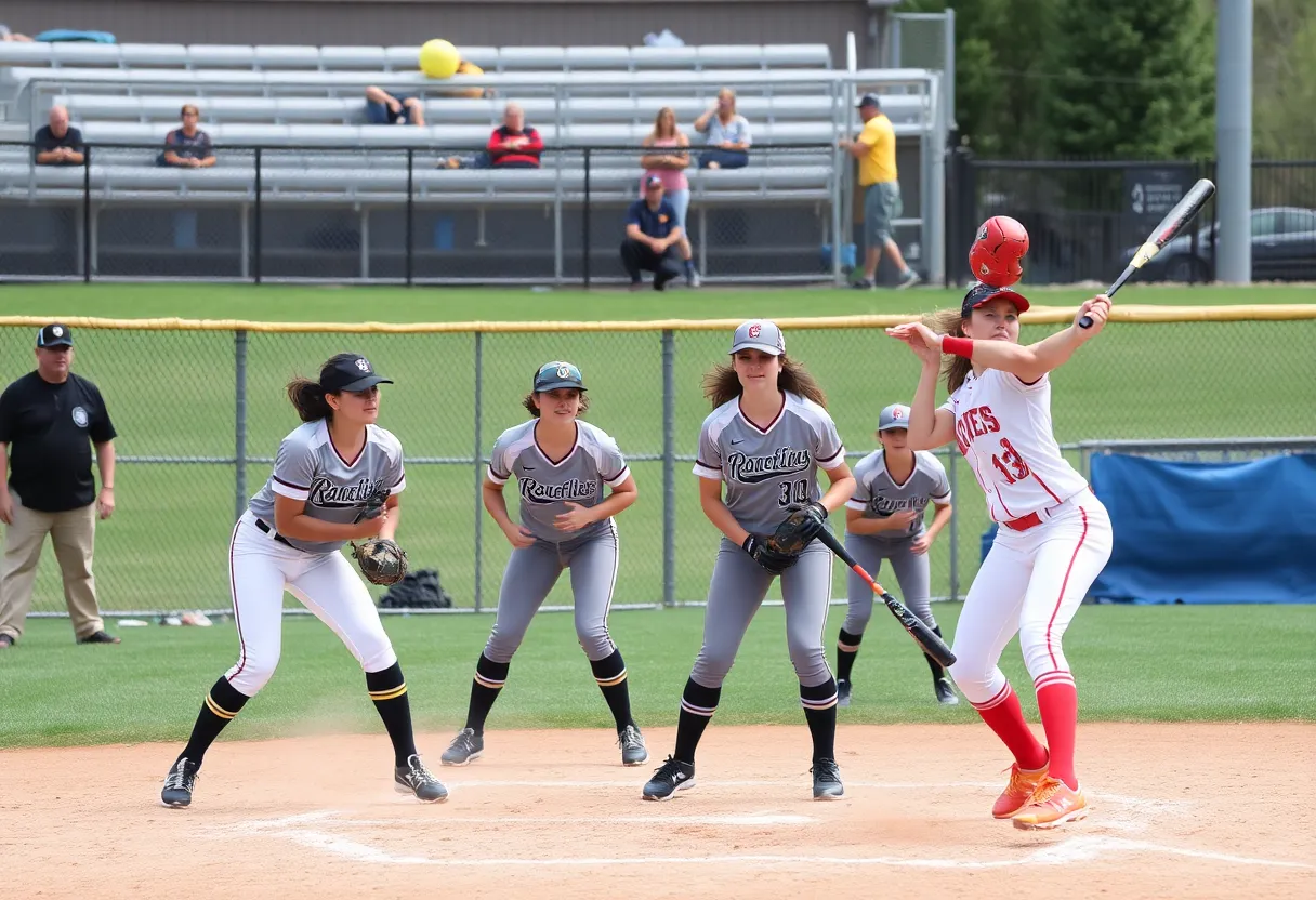 Texas Tech softball team celebrating their championship win
