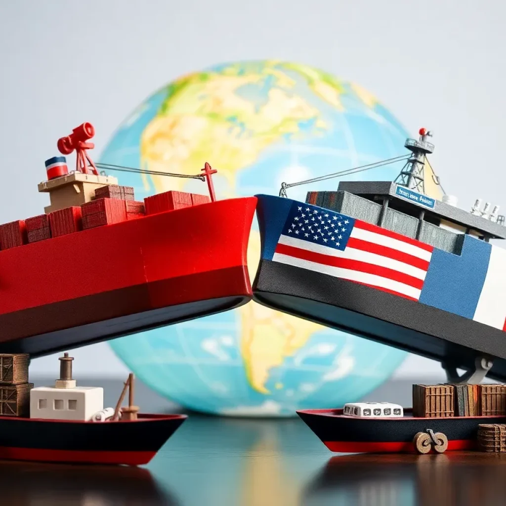 Visual representation of U.S. and China trade negotiations