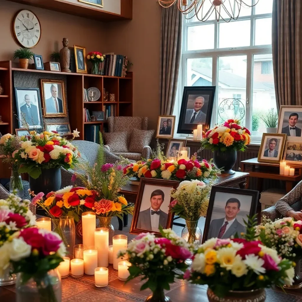 Visitation in memory of Mary Kay Collins at a community church.
