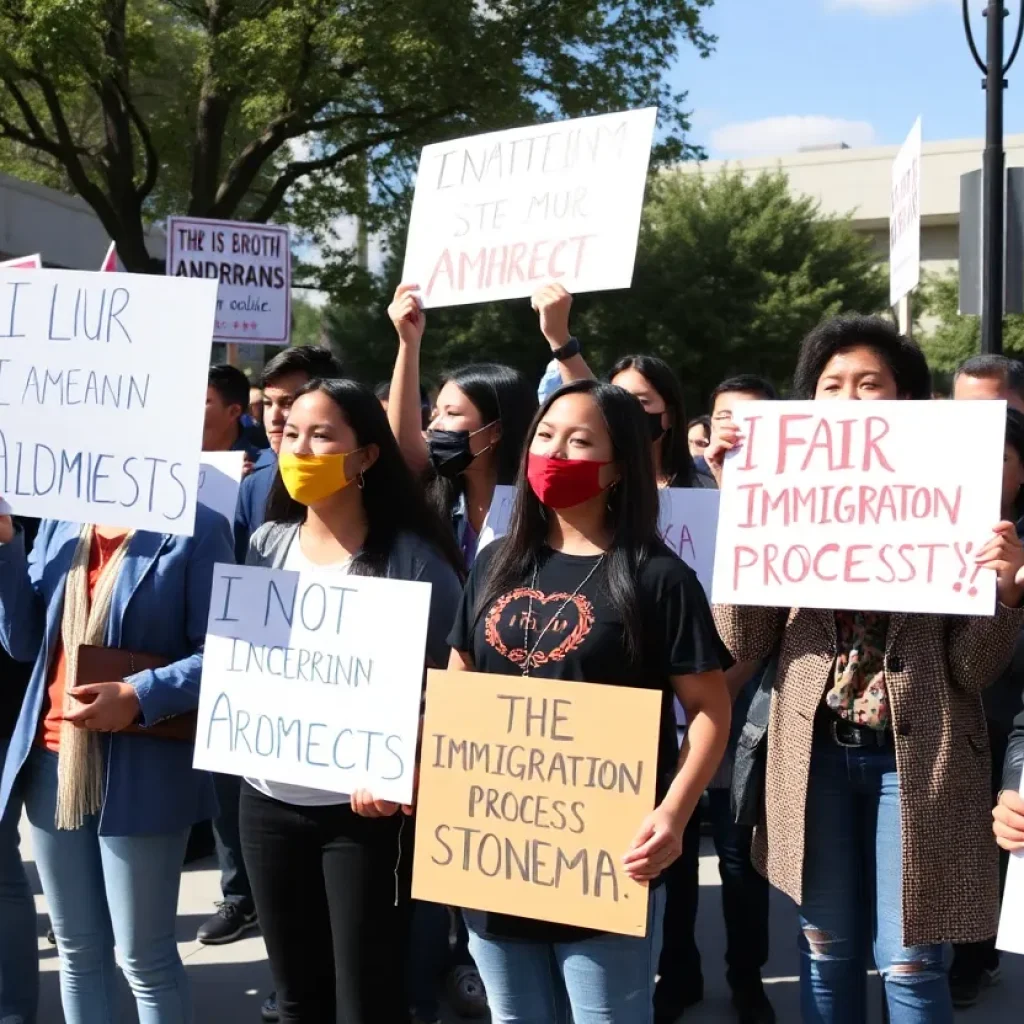 Protesters holding signs for student rights in Milford