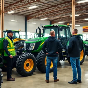 Staff at a tractor dealership responding to suspicious activity