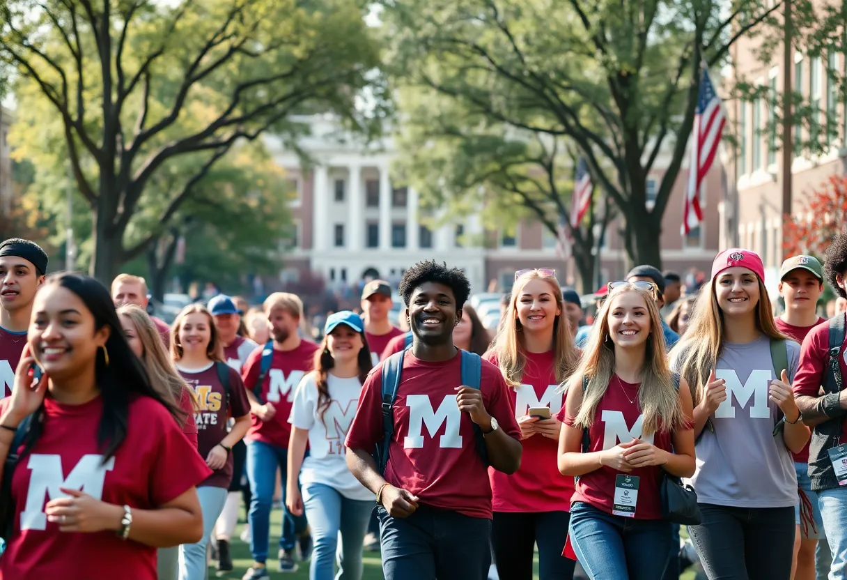 Participants engaging in activities during Mississippi State football recruiting weekend.