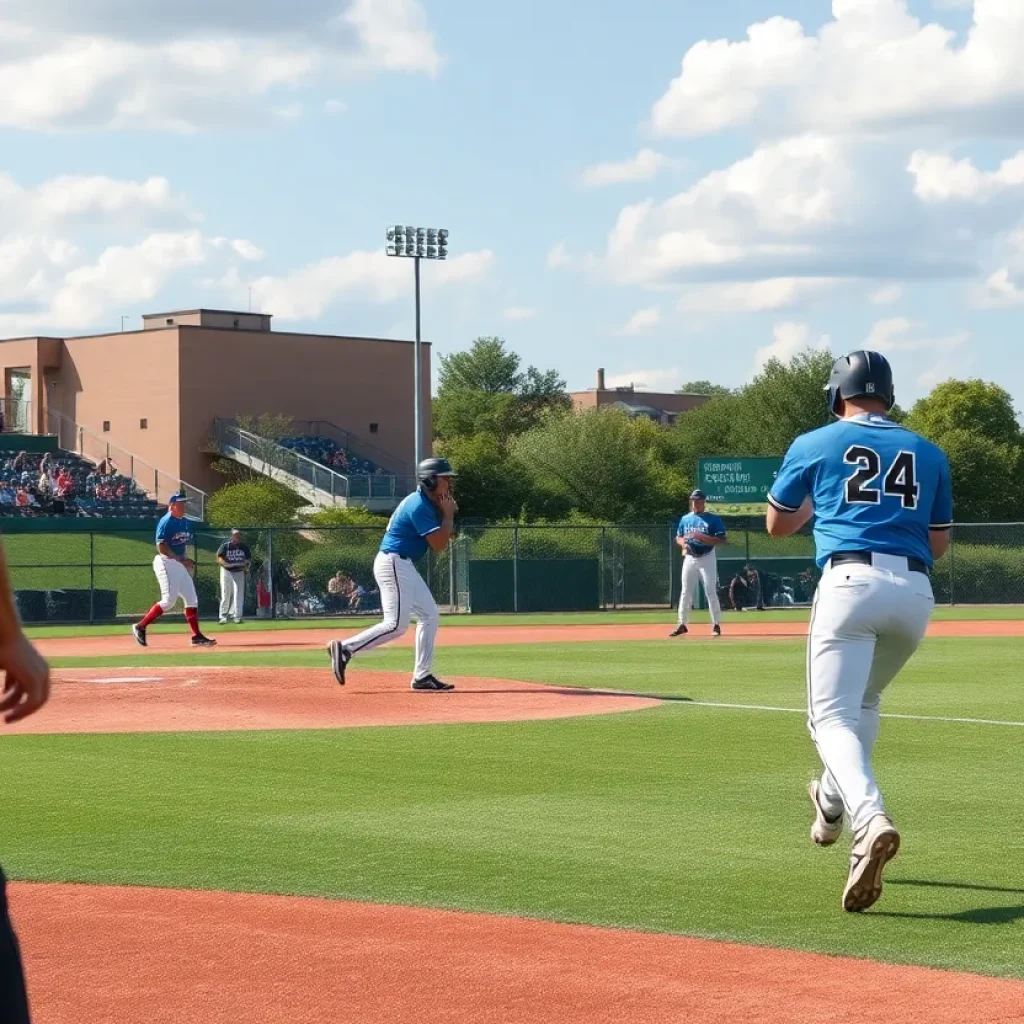 Players from Mississippi State University baseball team during a game