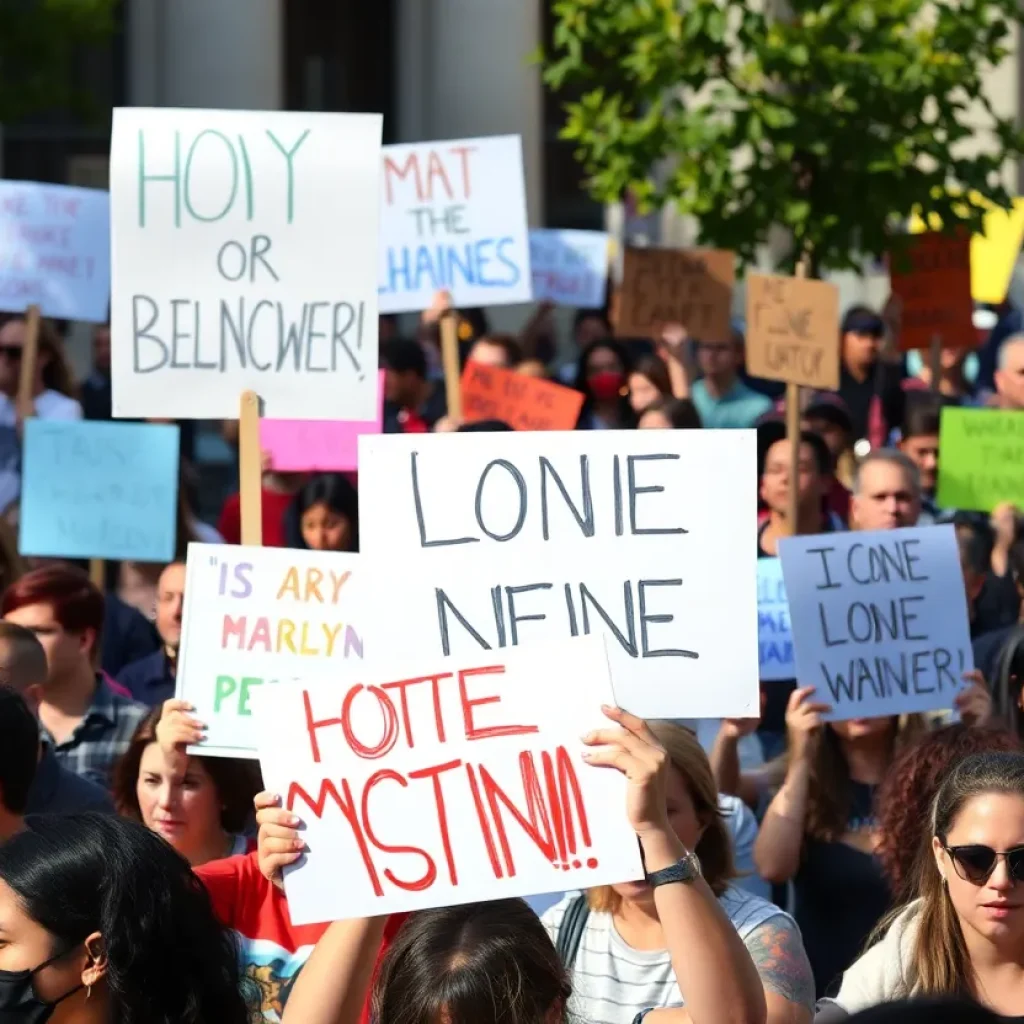 Crowd of protesters at No Kings protests in Mississippi