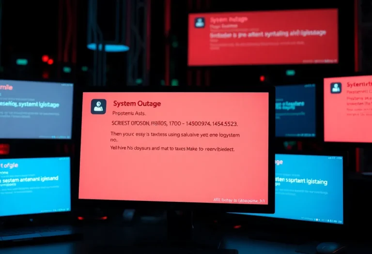 Illustration representing a technology service outage