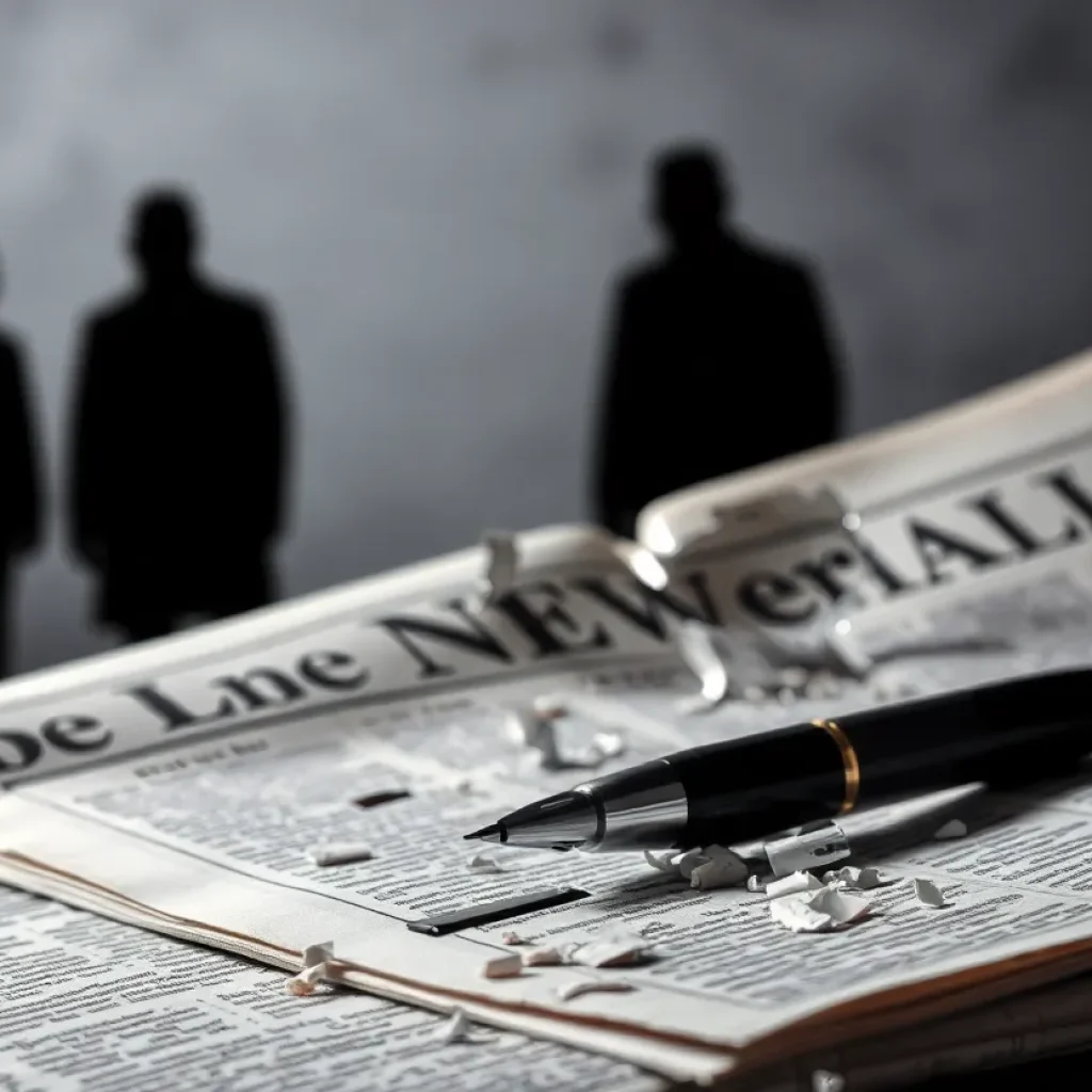 Symbolic representation of threatened press freedom