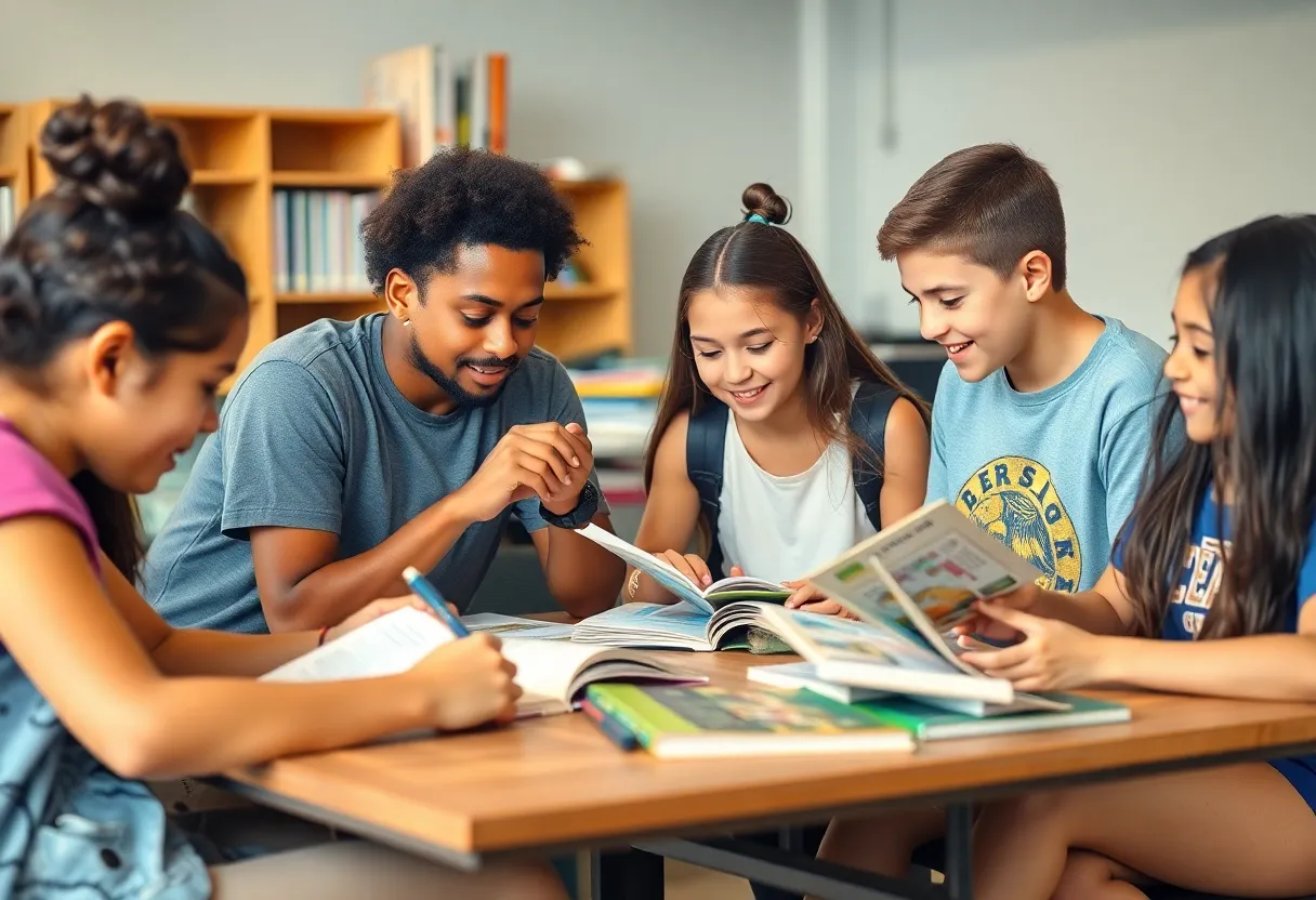 High school students collaborating at the Mississippi Governor's School