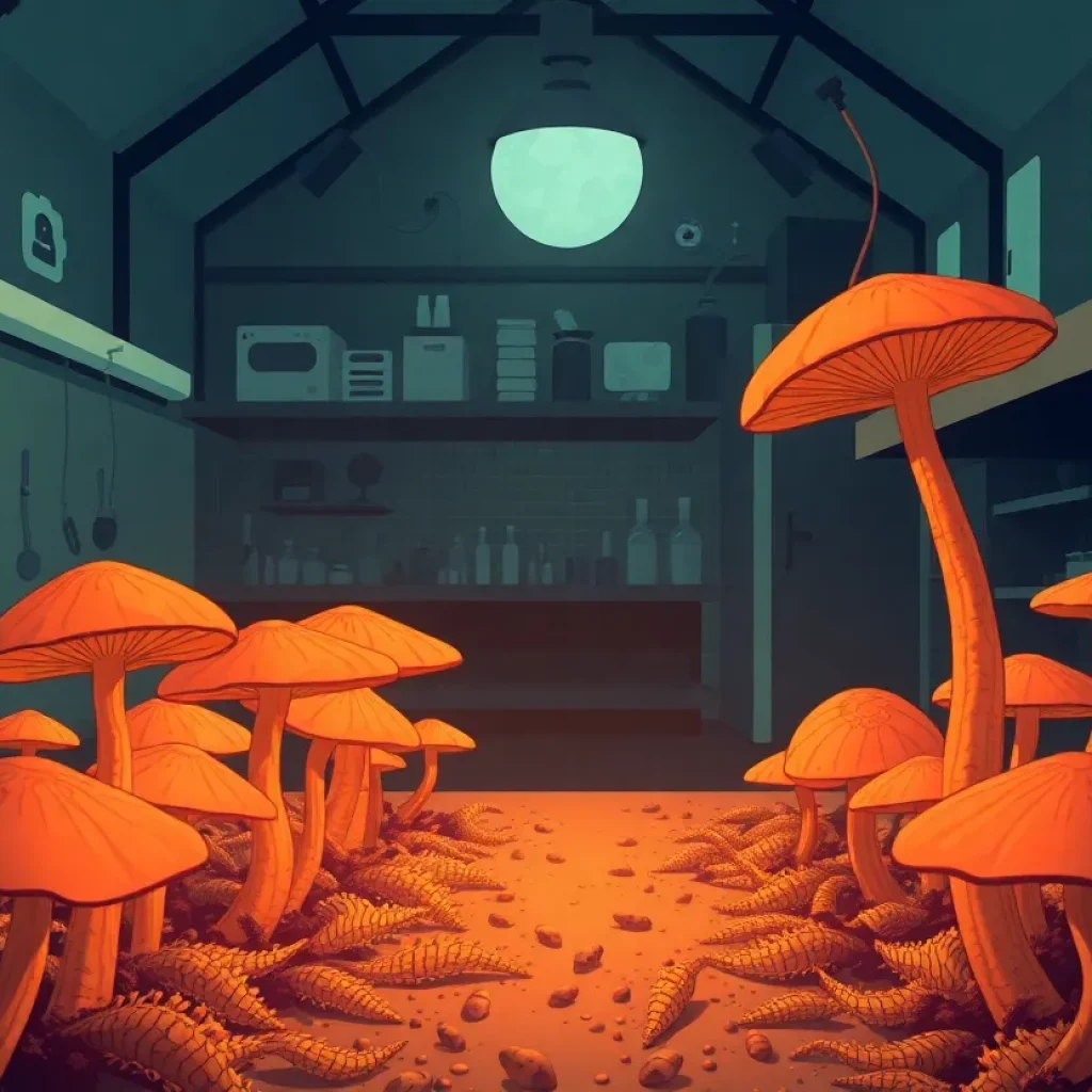 Laboratory with toxic fungus growth