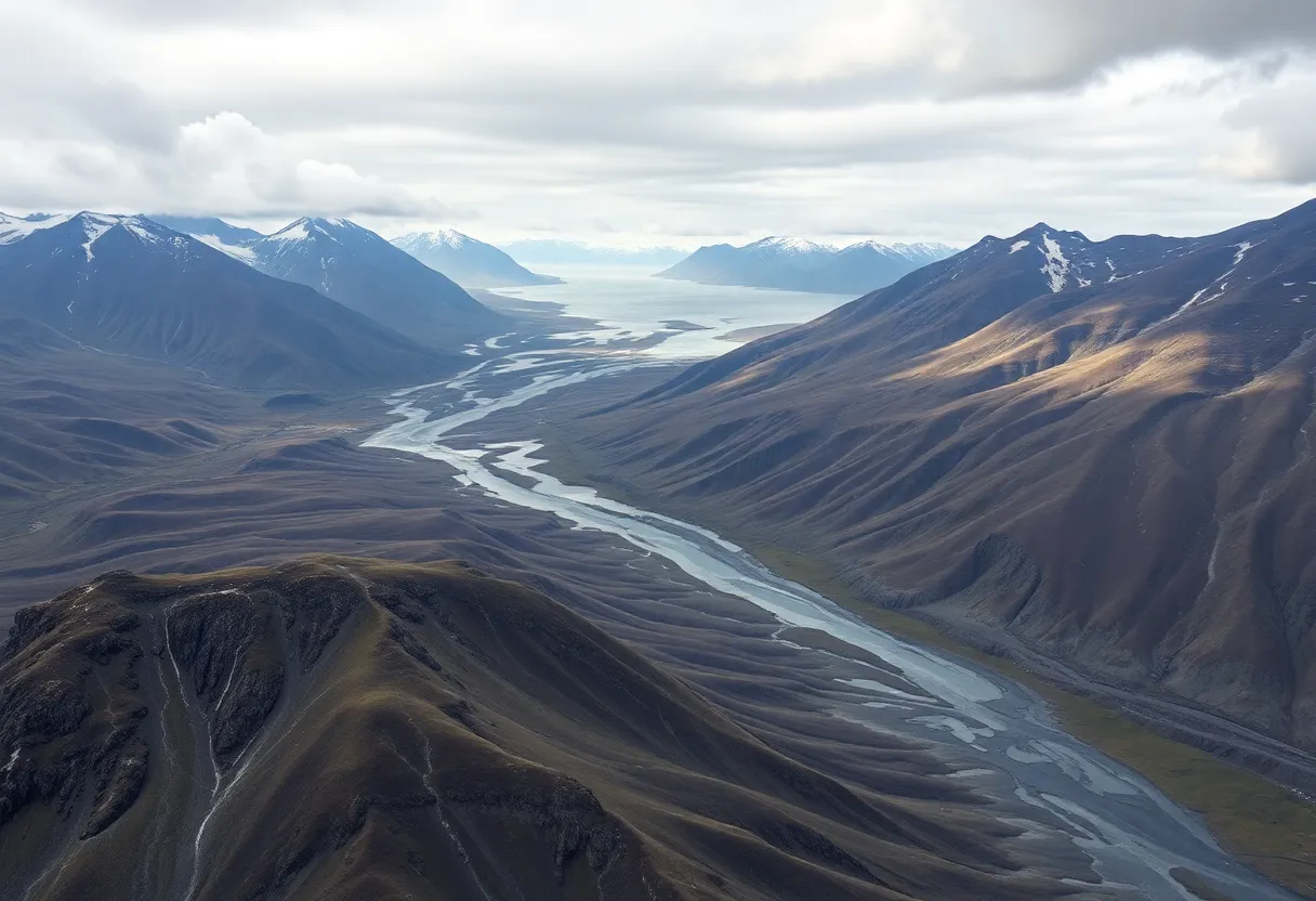 Landscape of Alaska Peninsula post-earthquake