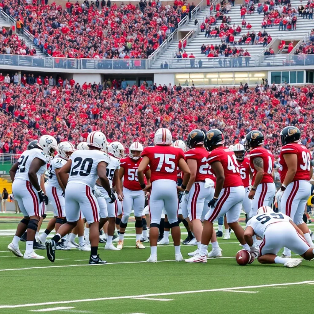 Mississippi State Bulldogs football team training on the field