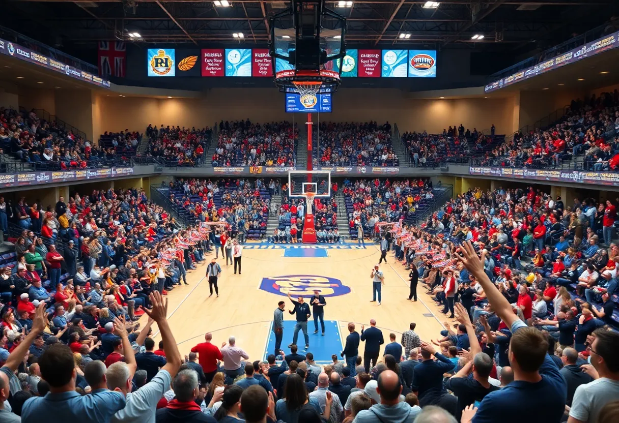 Fans cheering for Mississippi State men's basketball team