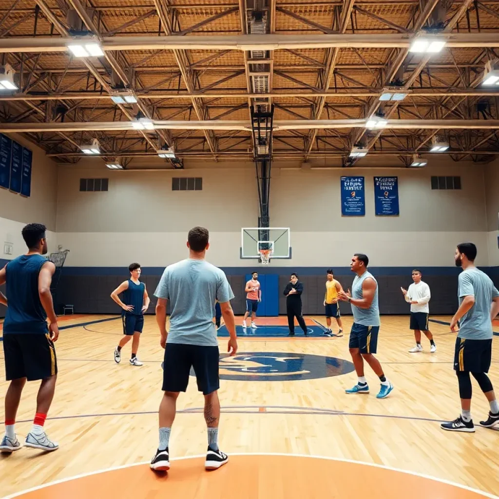 Mississippi State women's basketball team training on the court