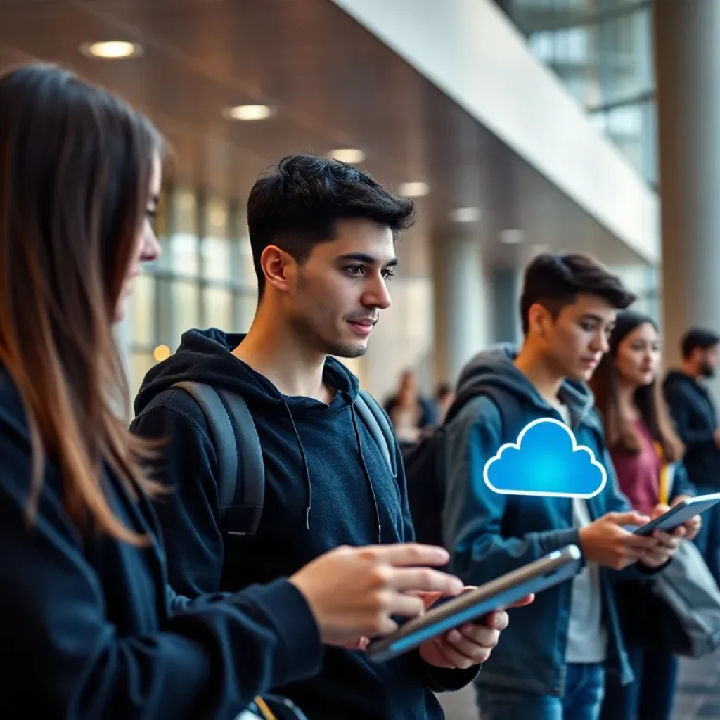 Students engaging with technology at Mississippi State University