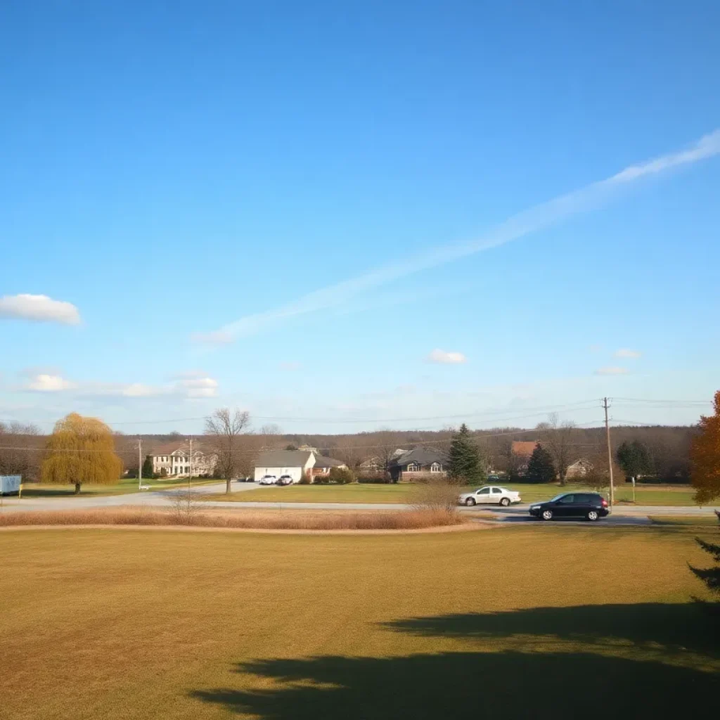 Landscape view of Starkville MS depicting typical seasonal weather conditions