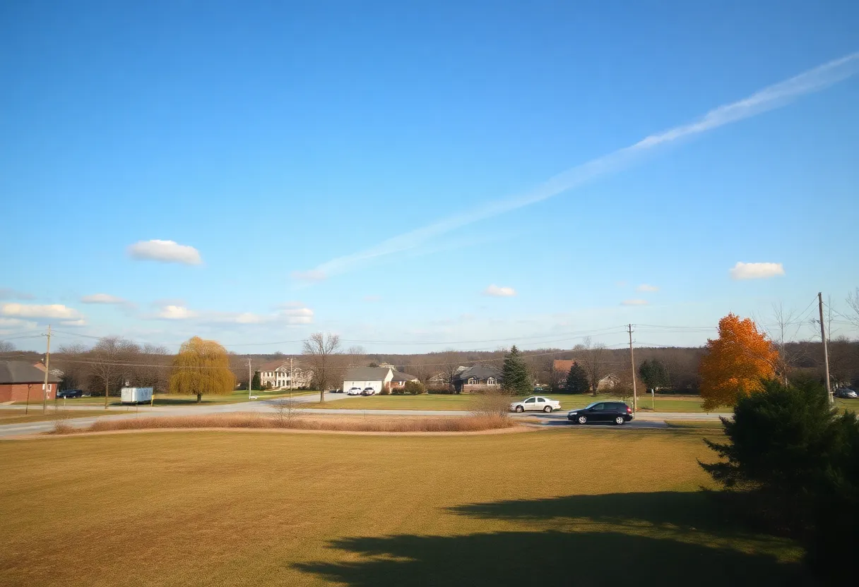 Landscape view of Starkville MS depicting typical seasonal weather conditions