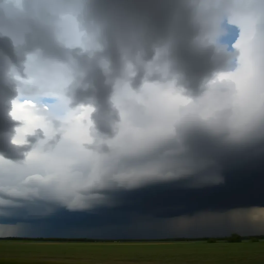 Dramatic storm clouds in Mississippi showcasing severe weather conditions.