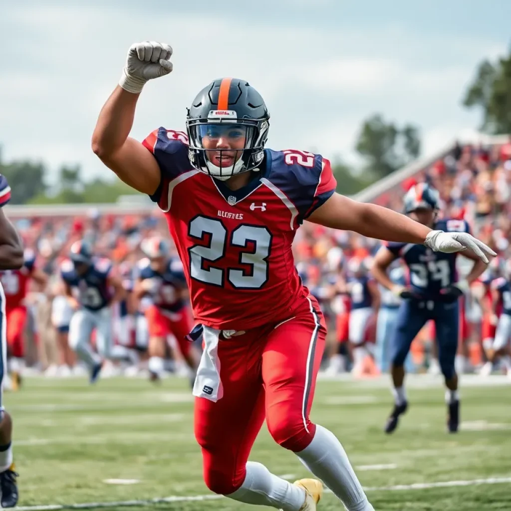 Football player showcasing athletic skills on the field