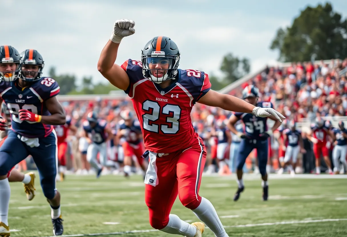 Football player showcasing athletic skills on the field