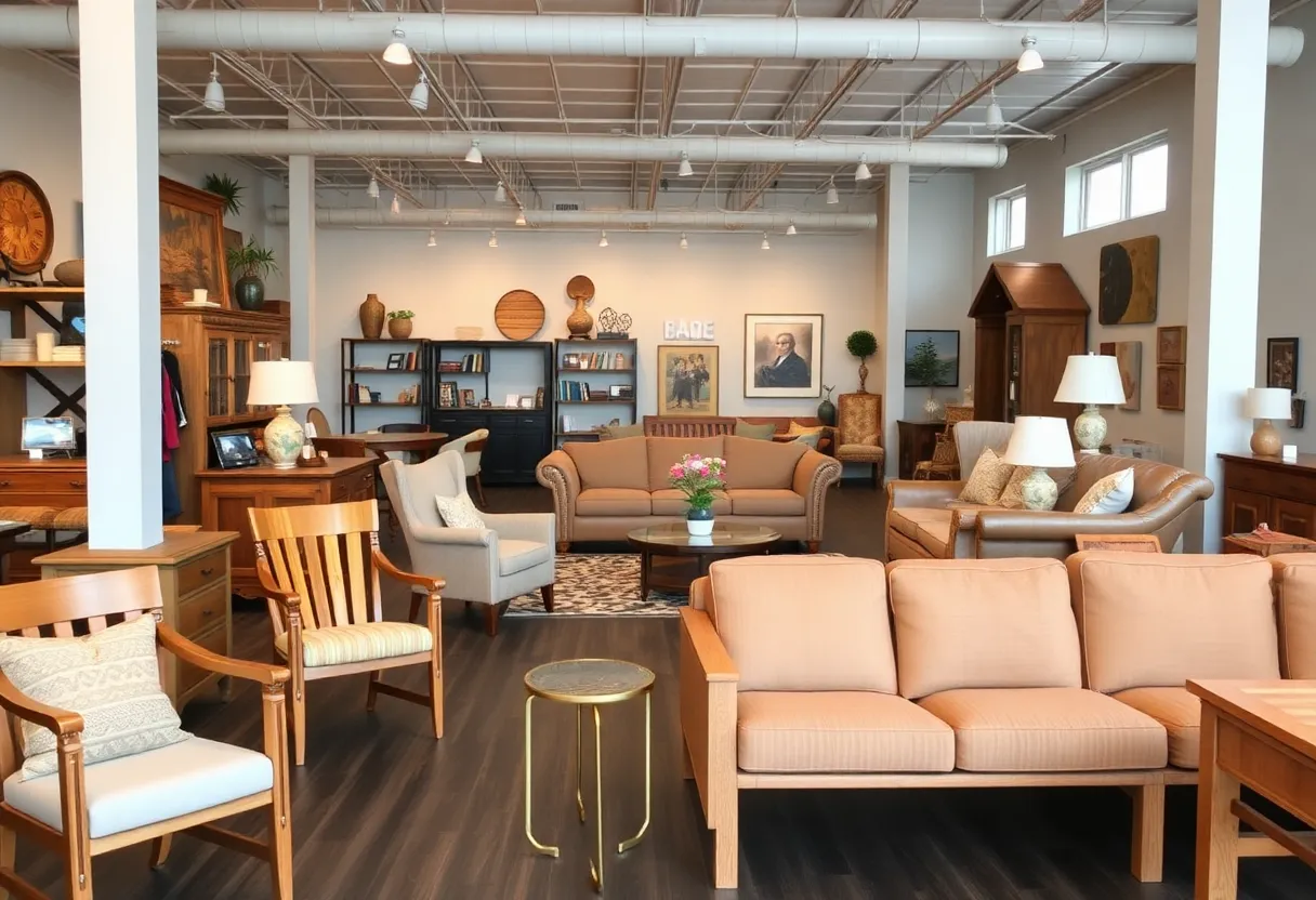 Interior view of Bennett Home Furniture showcasing American-made furniture