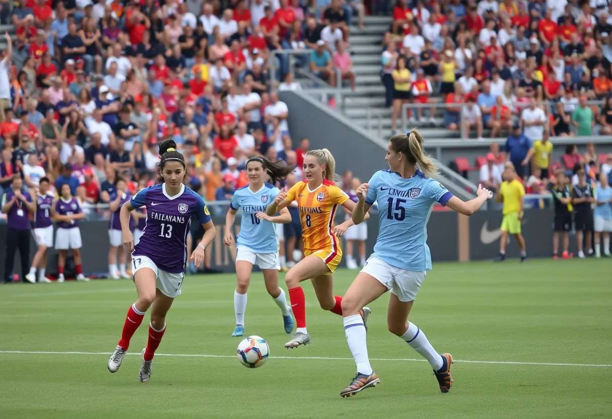 Mississippi State Bulldogs women's soccer team celebrating their victory