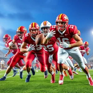 College football players in action on the field highlighting the importance of discipline.