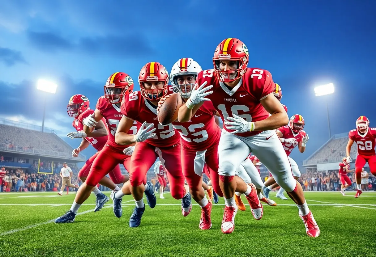 College football players in action on the field highlighting the importance of discipline.