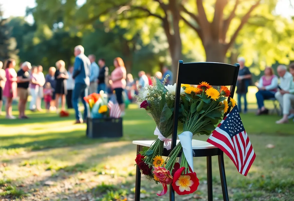 Community members gather to honor a beloved veteran in remembrance.