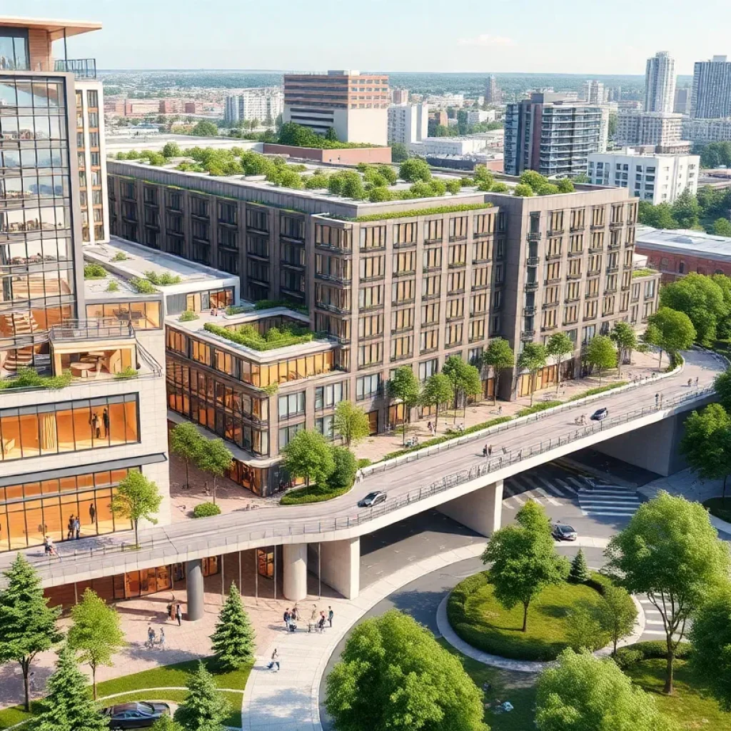 Rendering of the Crossroads District development in Starkville