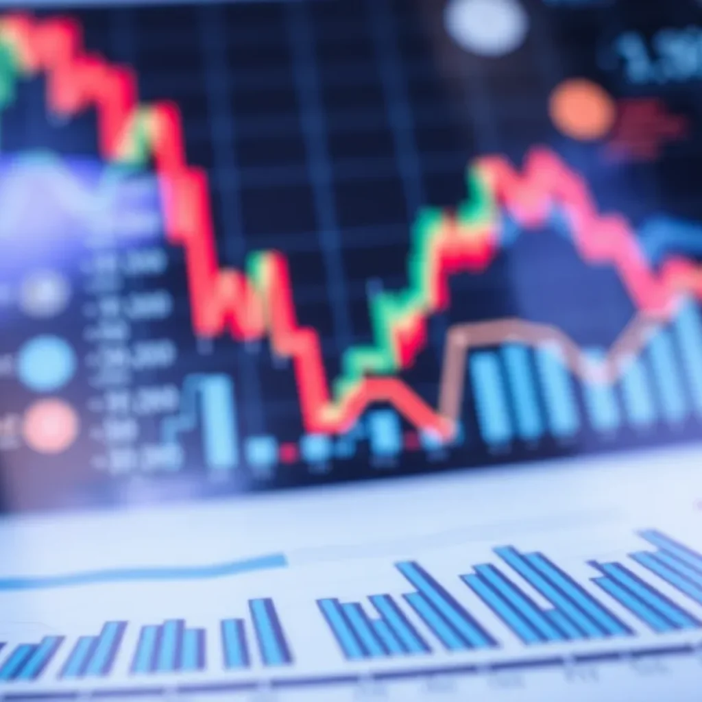 Abstract representation of economic data analysis