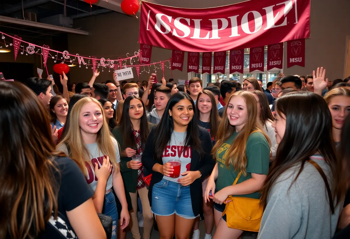 Jones County students celebrating and connecting at a send-off party for MSU newcomers.