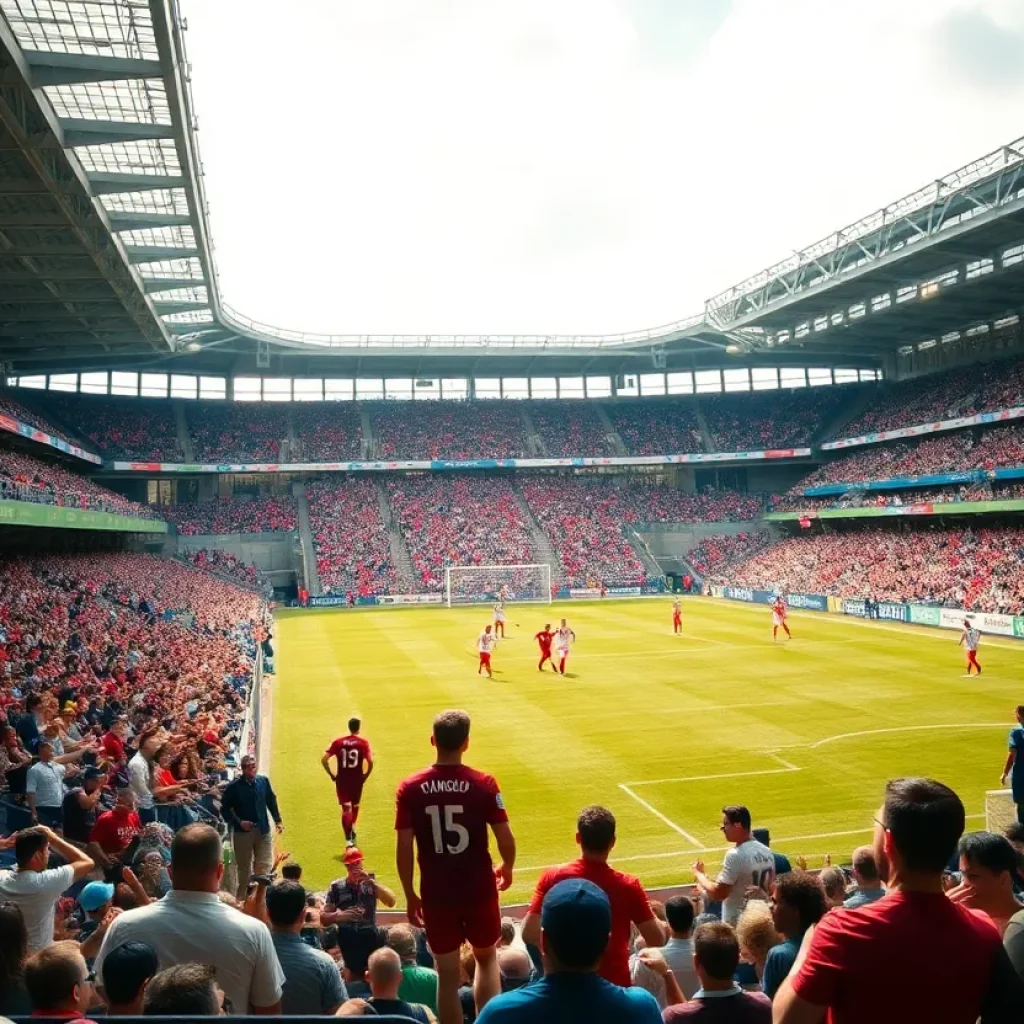 Action shot of Mississippi State women's soccer team during a match