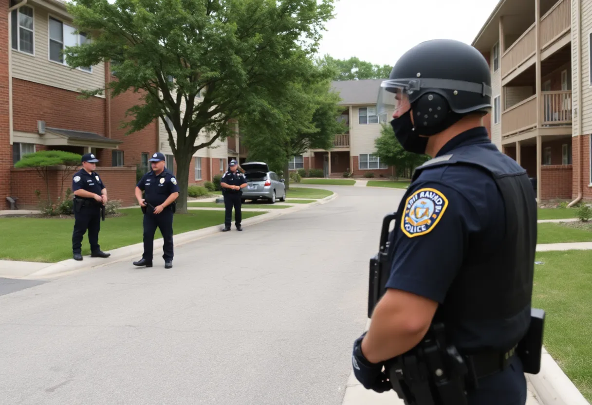 Peaceful Starkville apartment complex with police presence