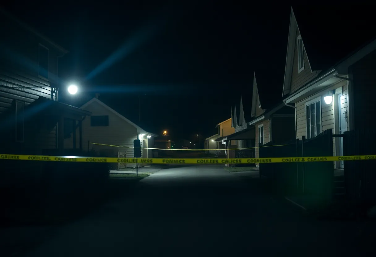 Police investigation scene in Starkville