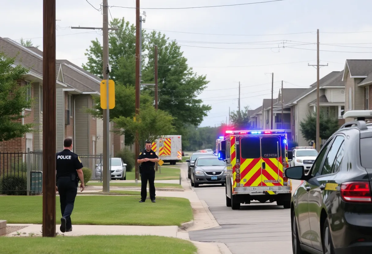 Police presence at the Block Apartments in Starkville after a shooting incident