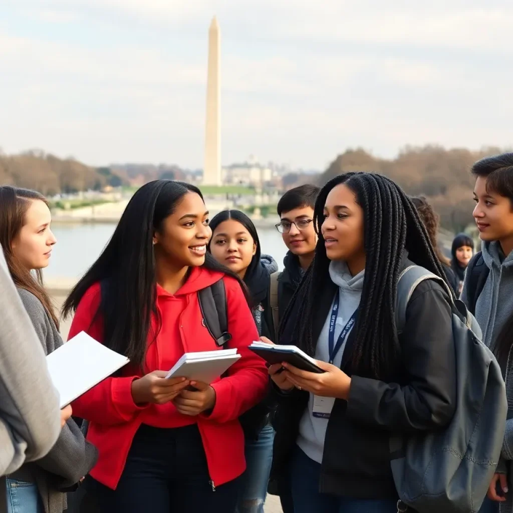 High school students participating in the National Youth Tour in Washington D.C.