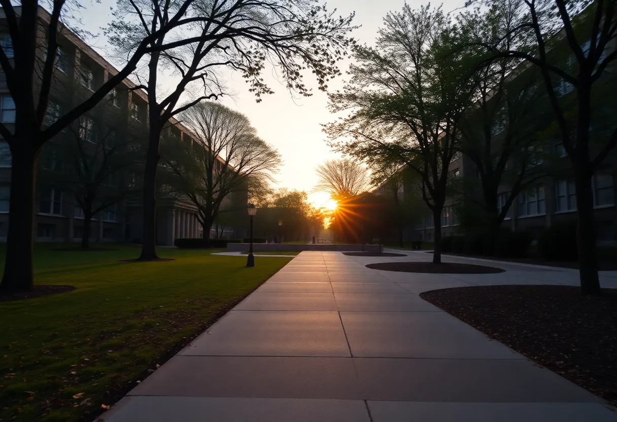 A view of Delta State University campus showing tranquil surroundings.