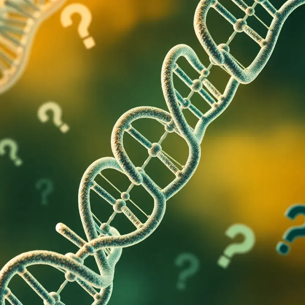 Abstract representation of DNA strands symbolizing privacy and civil liberties concerns.