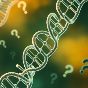 Abstract representation of DNA strands symbolizing privacy and civil liberties concerns.