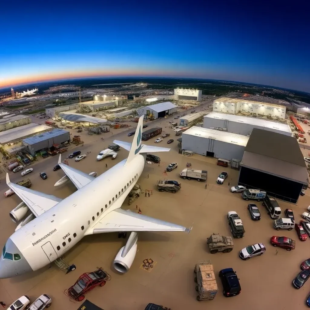 Aerial view of Huntsville's aerospace and defense facility