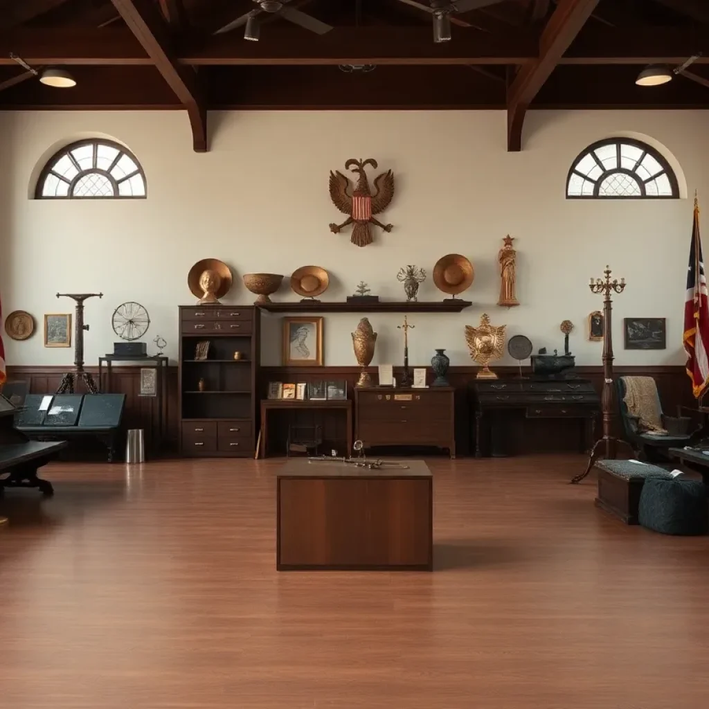 Image depicting a military academy and historical artifacts