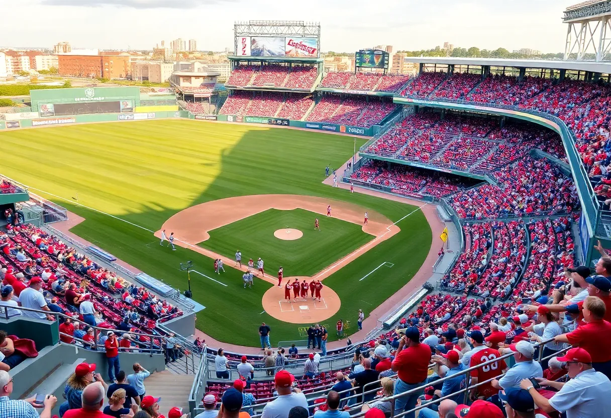 Mississippi State Bulldogs baseball team warming up in stadium