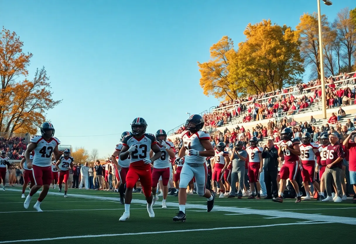 Mississippi State Bulldogs celebrating during a football game against Alcorn State