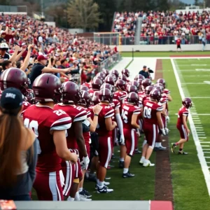Mississippi State Bulldogs playing football on the field