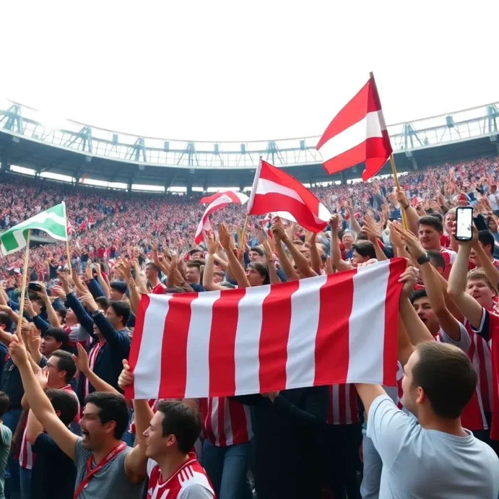 Fans celebrating Mississippi State's victory over Arizona State
