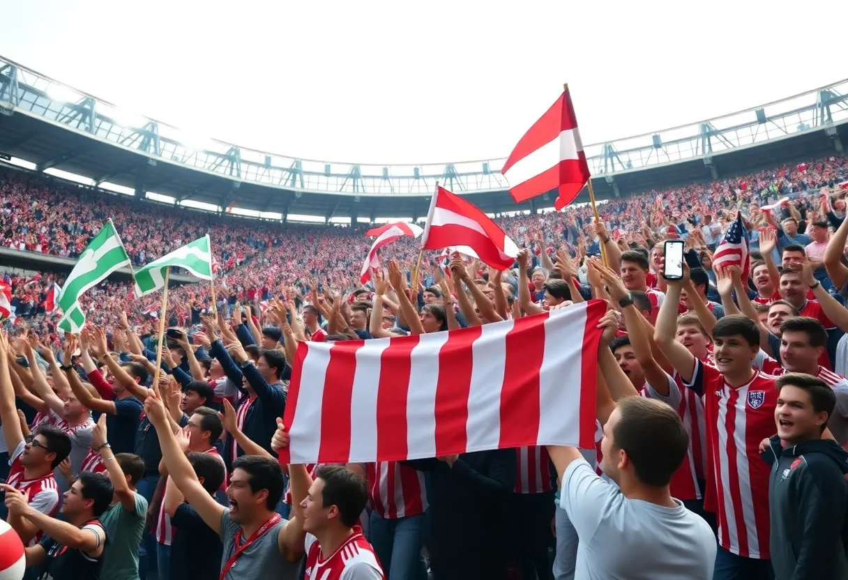 Fans celebrating Mississippi State's victory over Arizona State